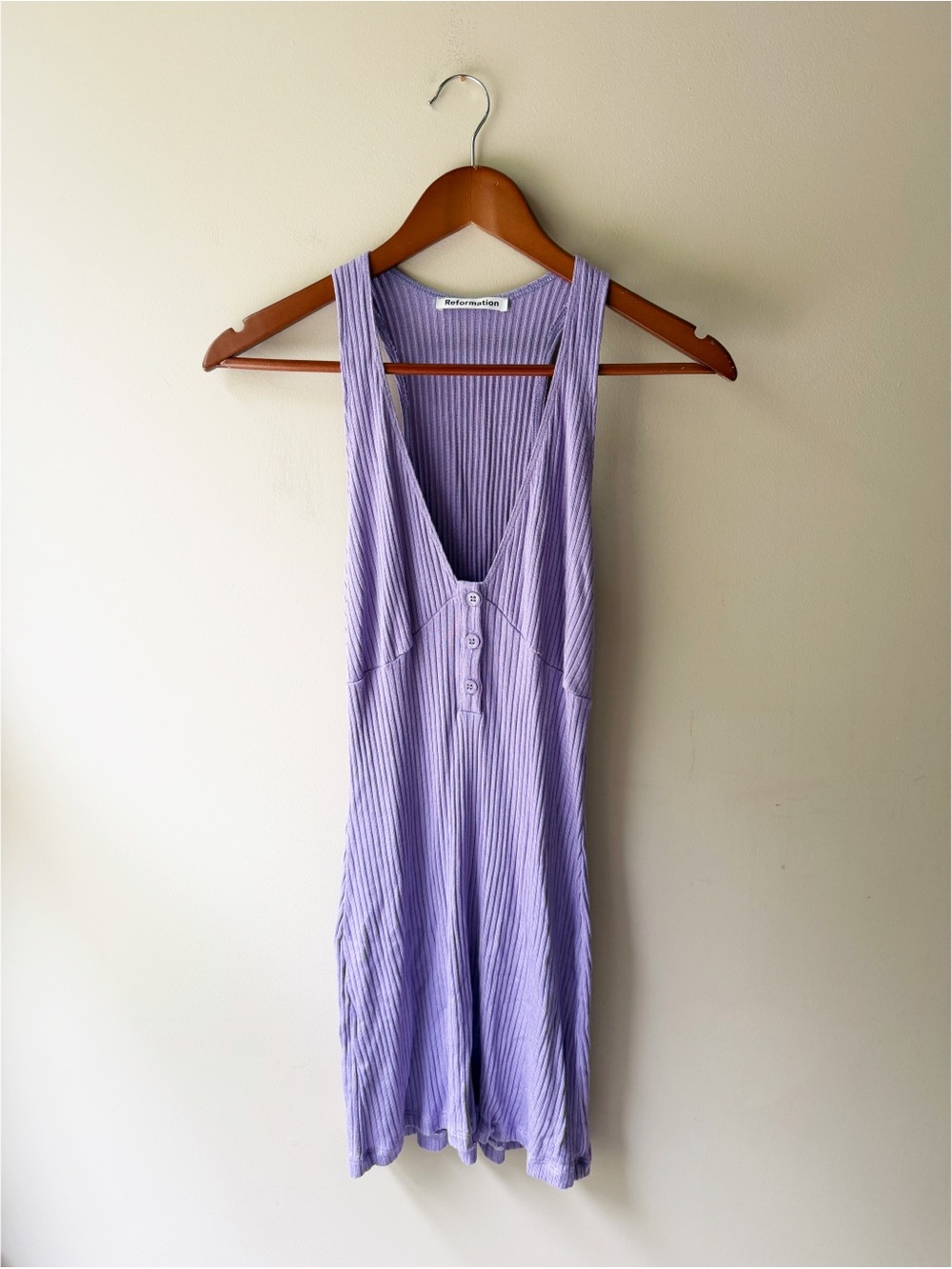 Reformation Paso Knit Mini Dress Purple Ribbed Stretch Blogger Casual Small - Picture 2 of 4